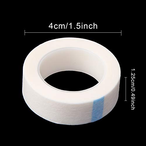 UPINS 24 Rolls White Eyelash Tape, Adhesive Fabric Lash Tapes for Eyelash Extension Supply