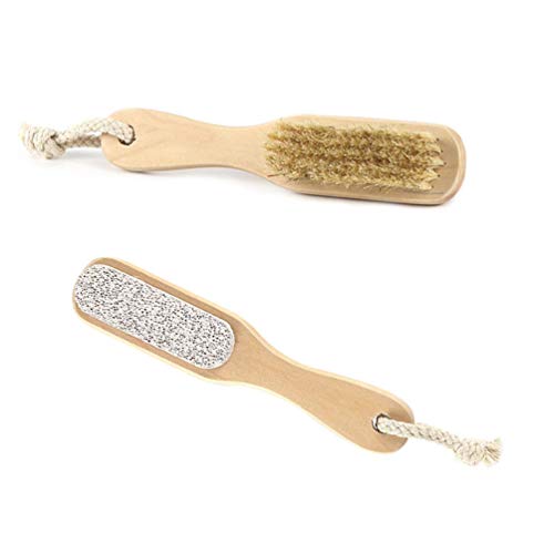 Healifty 2pcs Pumice Stone Brush Double Sided Pedicure Tools Hard Skin Remover for Hands Foot File Exfoliation