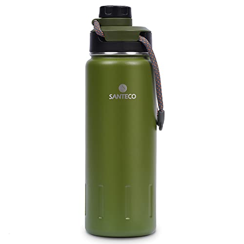SANTECO Stainless Steel Insulated Drinking Bottle 710 ml I Leak-Proof Vacuum Flask I BPA-Free with Screw Cap Insulated Bottle for Sports, Running