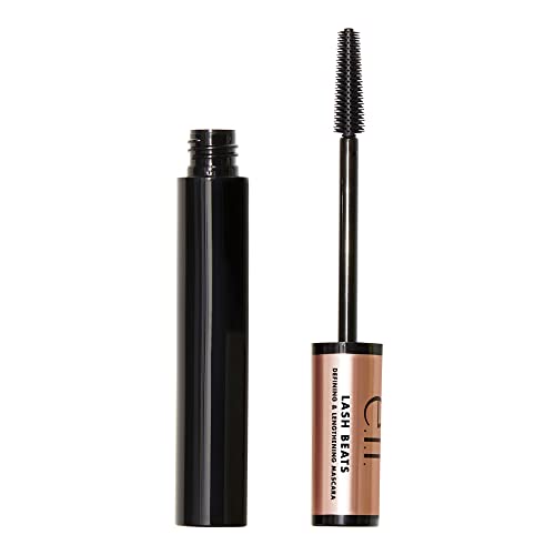 e.l.f. Lash Beats Mascara, Lengthening Formula for Mega Long Lashes, Creates Natural-Looking Long & Defined Lashes, Pitch Black, 1.1 Oz (10mL)