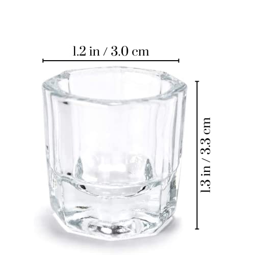 Glamified Dappen Dish Bowl Set of 2 Cup and Eyebrow Tint Brush, Acrylic Nail Art Equipment Mini Bowl Cups