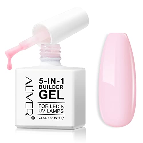 Builder Gel, 5 in 1 Nail Builder Gel, Builder Gel and Base Gel Strengthener Gel Clear Builder Gel Color in a Bottle 15ml, For Nail Art Decoration