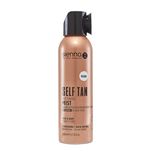 Sienna X SLEEP Q10 Self Tan Mist 200ml. Vegan Friendly, Quick Drying and Streak Free Formula With Natural Results. Enriched With Q10, Vitamin E a