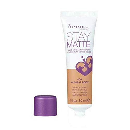 Rimmel London Stay Matte Liquid Mousse Foundation, Good Coverage and Oil-Free Formula, Soft Beige, 30 ml