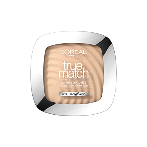 L'Oréal Paris Powder Foundation, Super-Blendable, With Hyaluronic Acid, Light Texture for a Flawless Finish, True Match Perfecting Powder, C1