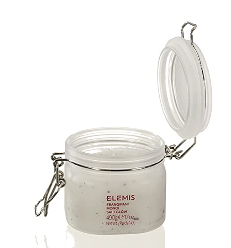 ELEMIS Frangipani Monoi Salt Glow, Skin Softening Salt Body Scrub to Exfoliate, Smooth and Soften, Lightly Scented Exfoliating Scrub Infused with