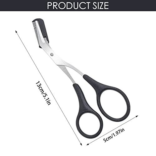 CONTINUAL Eyebrow Scissors, Stainless Steel Professional Precision Eyebrow Trimmer Tool with Comb, Small Eyebrow Grooming Beauty Tool for Men Wom