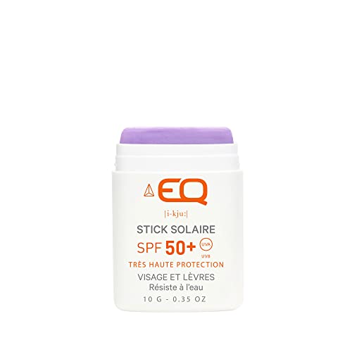 EQ | Mineral Sunscreen Face Stick SPF50+ - Very High Colored Sun Protection - Water Resistant - Ocean Friendly - For Kids and Sports Activites -