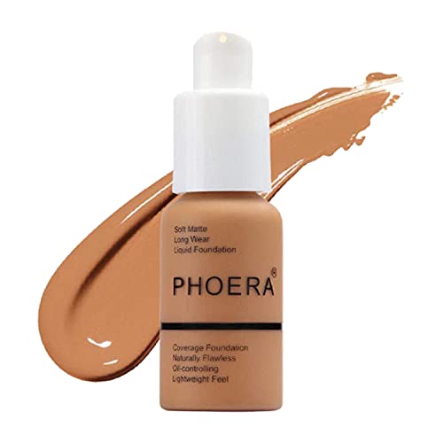 Glamza PHOERA Foundation Concealer Makeup Full Coverage Matte Brighten Long Lasting UK (104 BUFF BEIGE)