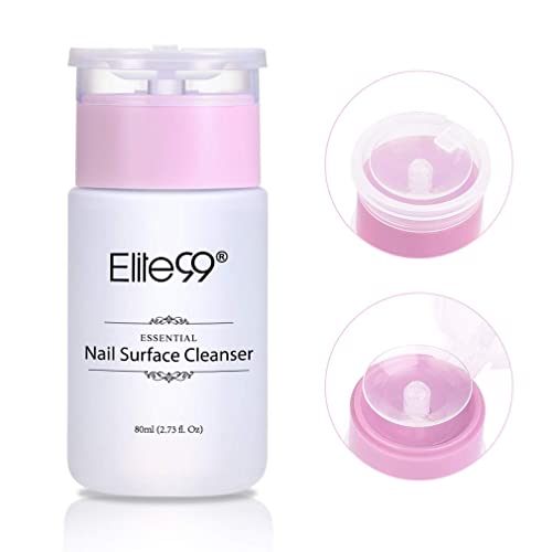 Elite99 Nail Soak Off Surface Gel UV Top Coat Cleanser Bottle, Nail Surface Cleanse 80mL (2.7 fl oz)