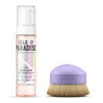 Isle of Paradise Fake Tan Set Mousse (200ml) Light & Applicator Brush, Glow Clear Self Tanning Foam, Natural Ingredients & Vegan