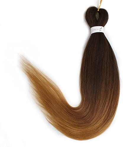 Leeven 3 Packs Pre Stretched Braiding Hair Extension Yaki Texture EZ Braids Hair for Coi Leray Braids Black Braiding Crochet Hair Extensions /30