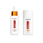L'Oréal Paris Revitalift Clinical 12% Pure Vitamin C Serum (30ml) & SPF 50 UV Fluid (50ml) Duo for Face, Antioxidant Protection, Brighter Smoothe