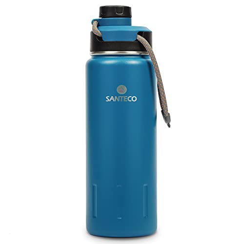 SANTECO Stainless Steel Insulated Drinking Bottle 710 ml I Leak-Proof Vacuum Flask I BPA-Free with Screw Cap Insulated Bottle for Sports, Running