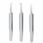 3 Pcs Blackhead Remover Tool Durable Extractor Tweezers Kit with Case for Facial Care Skin