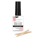 Makartt Peelable Base Coat 15ML with 2 Wooden Stick, Peel Off Gel Base Coat UV Lamp Required, Gel Nail Polish Gel Base Coat Manicure Salon