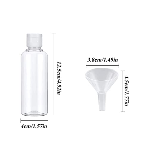 LIUJZZJ 6 Pack Transparent Plastic Air Flight Mini Travel Bottle Set with Small Funnel for Flight,Spray Bottles,Clear Empty Fine Mist Plastic,Air