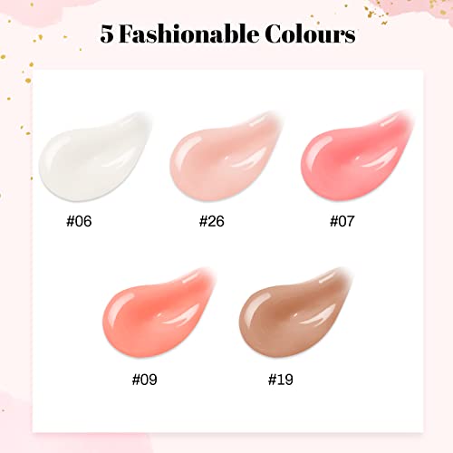 Poly Nail Gel Kit, VANREESA 5 Nude Colours Poly Nail Extension Gel Set with 36W U V Nail Lamp Manicure Tools Builder Enhancement Starter Kit Gift