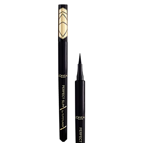 L'Oréal Paris Eyeliner with precise felt tip for the perfect eyeliner and irresistible eye make-up, super liner, perfect slim, no. 1 intense blac