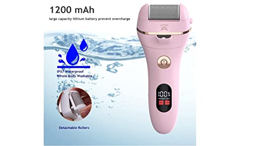 Latest Wizcom Electric Foot File Callus Remover for Dry Dead Skin Waterproof and Rechargeable Professional 10 in 1 Care for Foot (White)