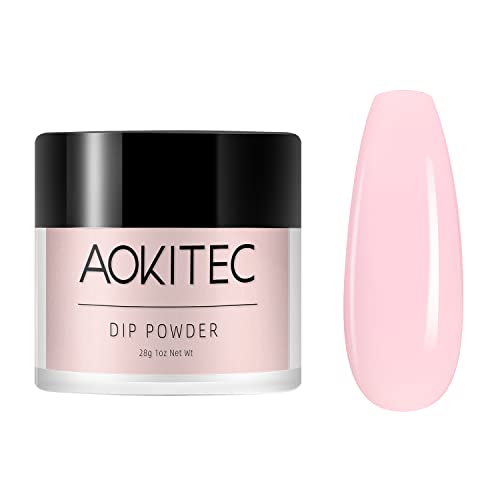 Aokitec 28g Dip Powder Clear Fashion Color Nail Dipping Powder French Powder Pro Collection System Nail Art Starter Manicure Salon DIY at Home Od