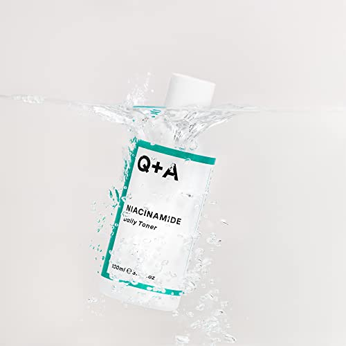 Q+A Niacinamide Daily Toner. A face toner to calm breakouts and de-clog pores. 100ml/3.4fl.oz
