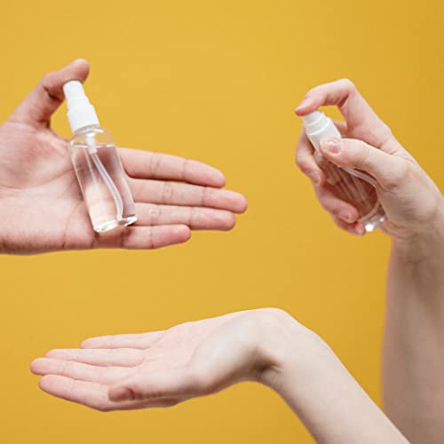 LIUJZZJ 6 Pack Transparent Plastic Air Flight Mini Travel Bottle Set with Small Funnel for Flight,Spray Bottles,Clear Empty Fine Mist Plastic,Air