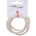 Set of 4 Clear Silicone Non Slip Hair Elastics Bobbles Bands