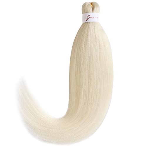 Leeven 3 Packs Pre Stretched Braiding Hair Extension Yaki Texture EZ Braids Hair for Coi Leray Braids Black Braiding Crochet Hair Extensions /30