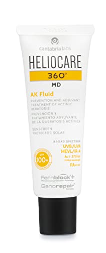 Heliocare 360° AK Fluid, Sunscreen, SPF100 Full Spectrum Protection, Made for Sensitive Skin including Actinic Keratosis, 50ml