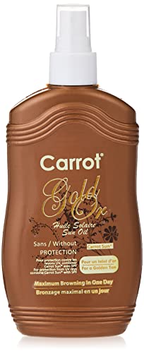 Carrot Sun® Gold Tan Accelerator Spray Oil with Almond Oil & L-Tyrosine for a GOLDEN tan-FAST! 200ml