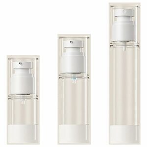 YOUTHWIE 3 Pcs Airless Pump Bottle Empty Clear Travel Lotion Pump Containers Vacuum Press Pump Bottles for Traveling Cosmetic Perfume Cleaning Li