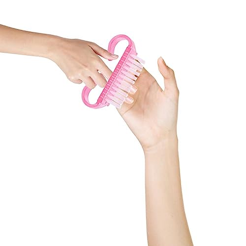 Lmyzcbzl Nail Brush, 4 Pcs Plastic Clean Brush, Hand Scrubbing Cleaning Brush, with Plastic Handle, for Cleaning Nails (Purple, Pink, Blue, Trans