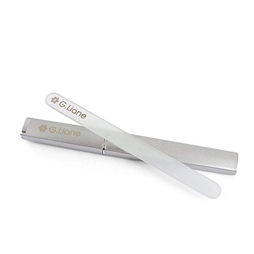 Crystal Glass Nail File - G.Liane Professional Double Sided Etched Glass Nail Files With Case For Shaping The Natural Nails And Artificial Nails
