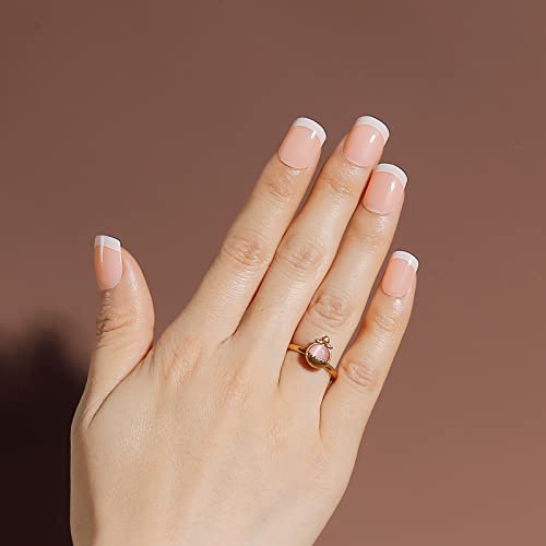 foreverLily 120 Pcs French False Nails, Short False Nails French Tip False Nails Full Cover Short French Nail Tips Press on French Manicure False