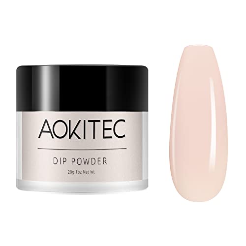 Aokitec 28g Dip Powder Clear Fashion Color Nail Dipping Powder French Powder Pro Collection System Nail Art Starter Manicure Salon DIY at Home Od