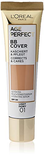 L'Oréal Paris Age Perfect BB Cream 01 Light Ivory, light-weight, Infused with hydrating serum, Vitamin B3, SPF 50