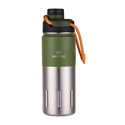 SANTECO Stainless Steel Insulated Drinking Bottle 710 ml I Leak-Proof Vacuum Flask I BPA-Free with Screw Cap Insulated Bottle for Sports, Running