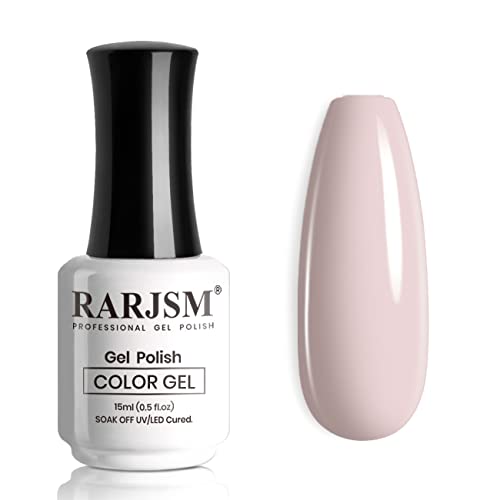 RARJSM Gel Nail Polish Milky Rose LED UV Gel Soak Off Clear Nude Light Pink French Manicure Transparent Jelly Nail Gel Polish Varnish Curing Requ