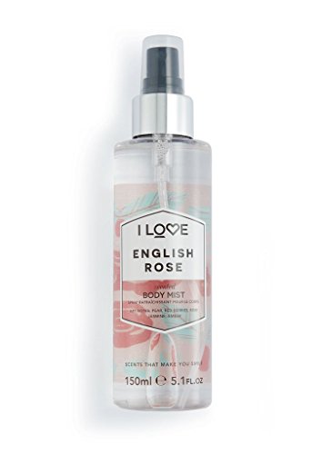 I Love English Rose Scented Body Mist, Formulated With Natural Fruit Extracts Which Offer a Burst of Fragrance, FastDrying Refreshment Throughout