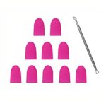ATOMUS 10Pcs/Set Nail Art Soak Off Clip Cap Silicone UV Gel Polish Remover Wrap Nail Cuticle Pusher Manicure Cleaning Varnish Tool Reuseable