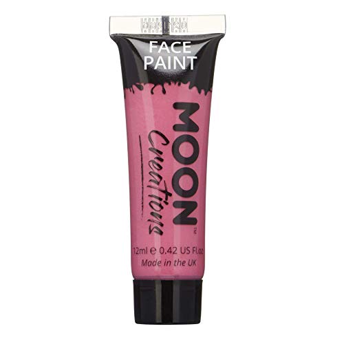 Moon Creations Face & Body Paint Tubes | White | 12ml | Ready to Use Face Paint | No Flake | Cruelty Free, Made in UK | Face Paint for Kids, Adul