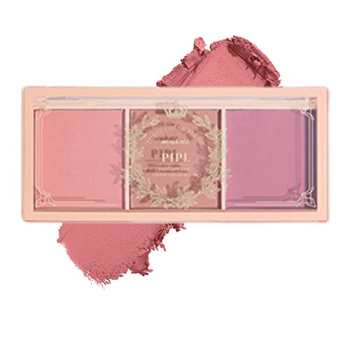 Blushers for Cheeks Make Up,3 in 1 Blusher,Blush Palette with Brush,Pink Peach Blusher,Makeup Blush,Matte Face Blush Make Up Powder,Coutour Palet