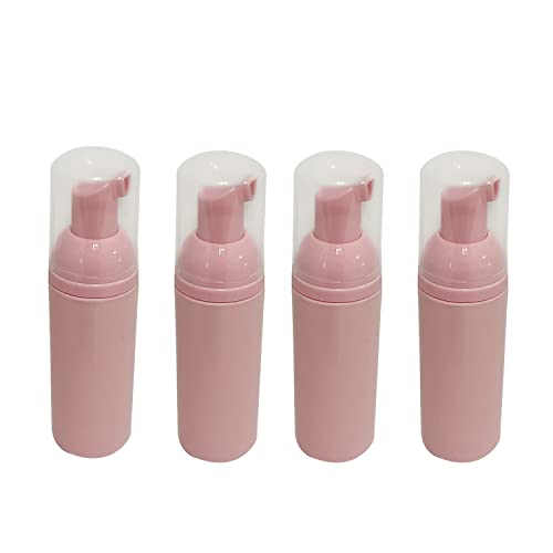 BUYSK 4pcs Empty Pump Bottle, Pink Foaming Soap Pump Dispenser for Travel Size Handsoap and Shampoo (50ml, pink)