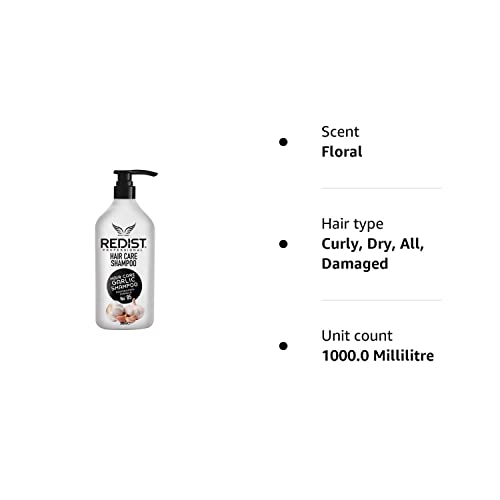 Redist Garlic Hair Care Shampoo, 1000 ml, Intensive Repairing Hair Treatment, Anti-Hair Loss for Women and Men, Brittle Dry Damaged Hair