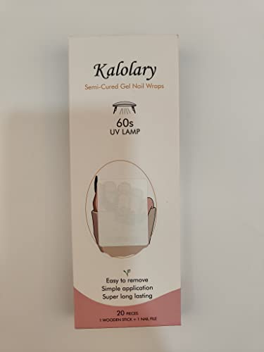 Kalolary Gel Nail Polish Strips, Semi Cured Nail Gel Art Sticker Waterproof Full Nail Wraps Decal Sets with Nail File and Stick for Women Girls N