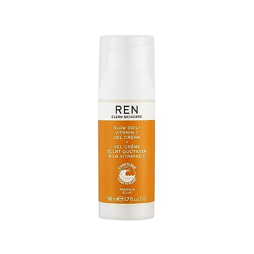 REN Clean Skincare Glow Daily Vitamin C Gel Cream | Lightweight Moisturiser for Instant Daily Brightening | Firmer & Plumper Skin | Vegan | Step