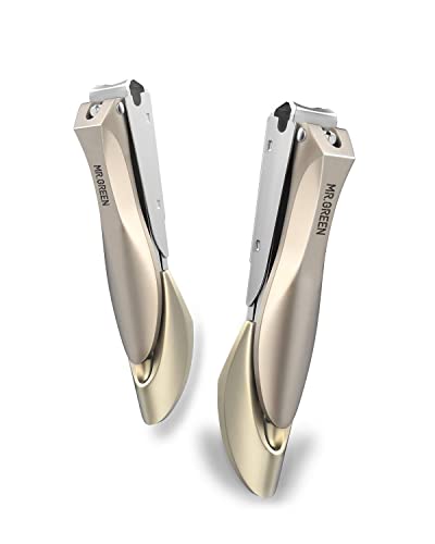 Nail Clippers Set for Thick Nails, Professional Nail Cutter with Catcher, Medical Grade Stainless Steel, Sharp and Durable Nail Clipper Kit for M