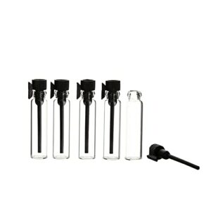 100 Pcs Mini Clear Glass Perfume Vials Tiny Portable Perfume Sample Bottles Refillable Empty Oil Sample Containers with Caps 1ML