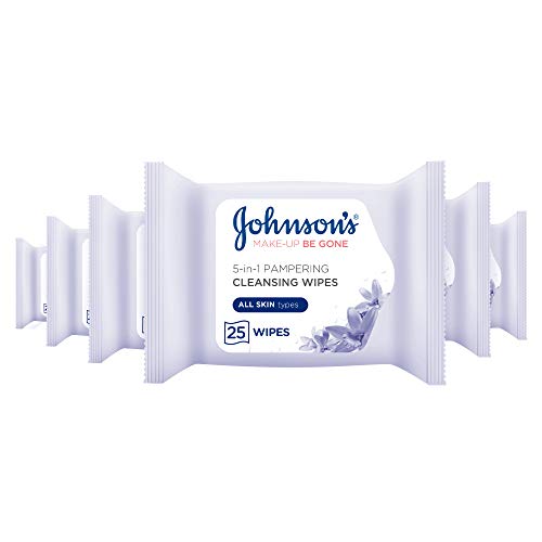 Johnson's Face Care Makeup Be Gone Pampering Wipes (6 x Packs of 25)